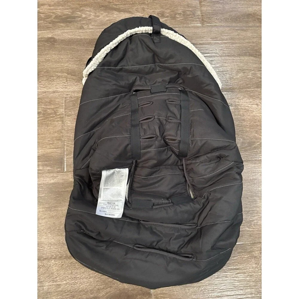 jj cole bundle me Infant‎ Car Seat Cover Black With Buttons & Hood Shearling